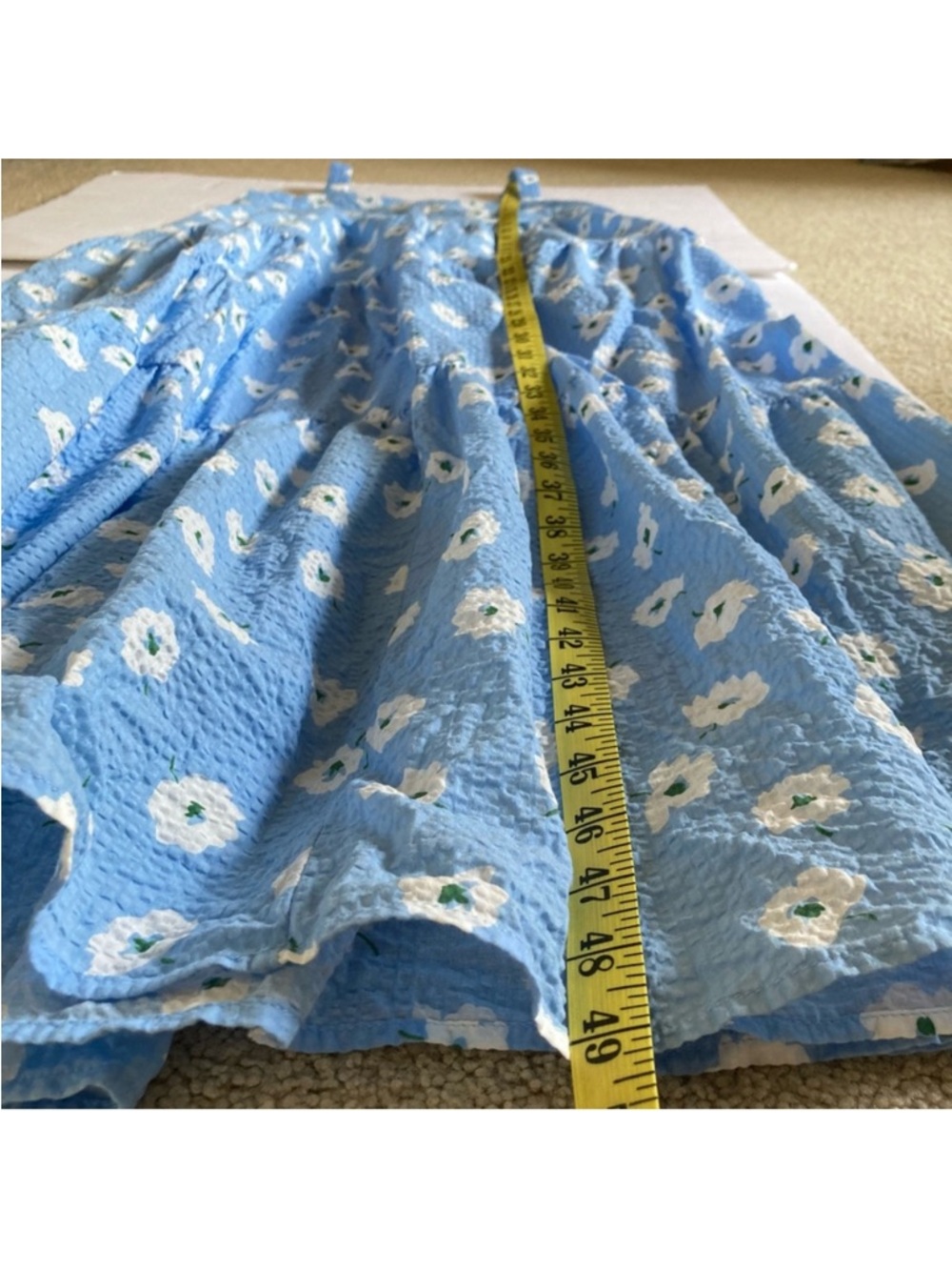 Things Between / Blue maxi Sundress with white flowers - Picture 7 of 9